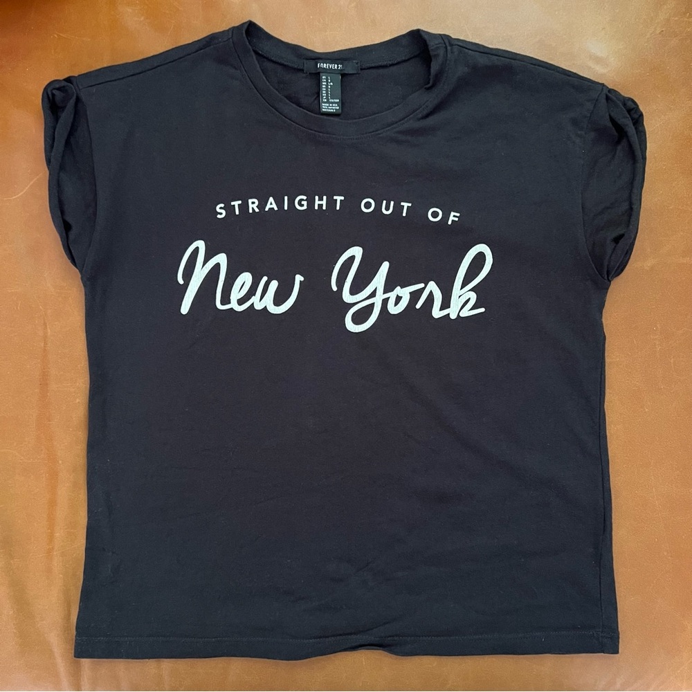 “Straight out of New York” Black Muscle Tee, M